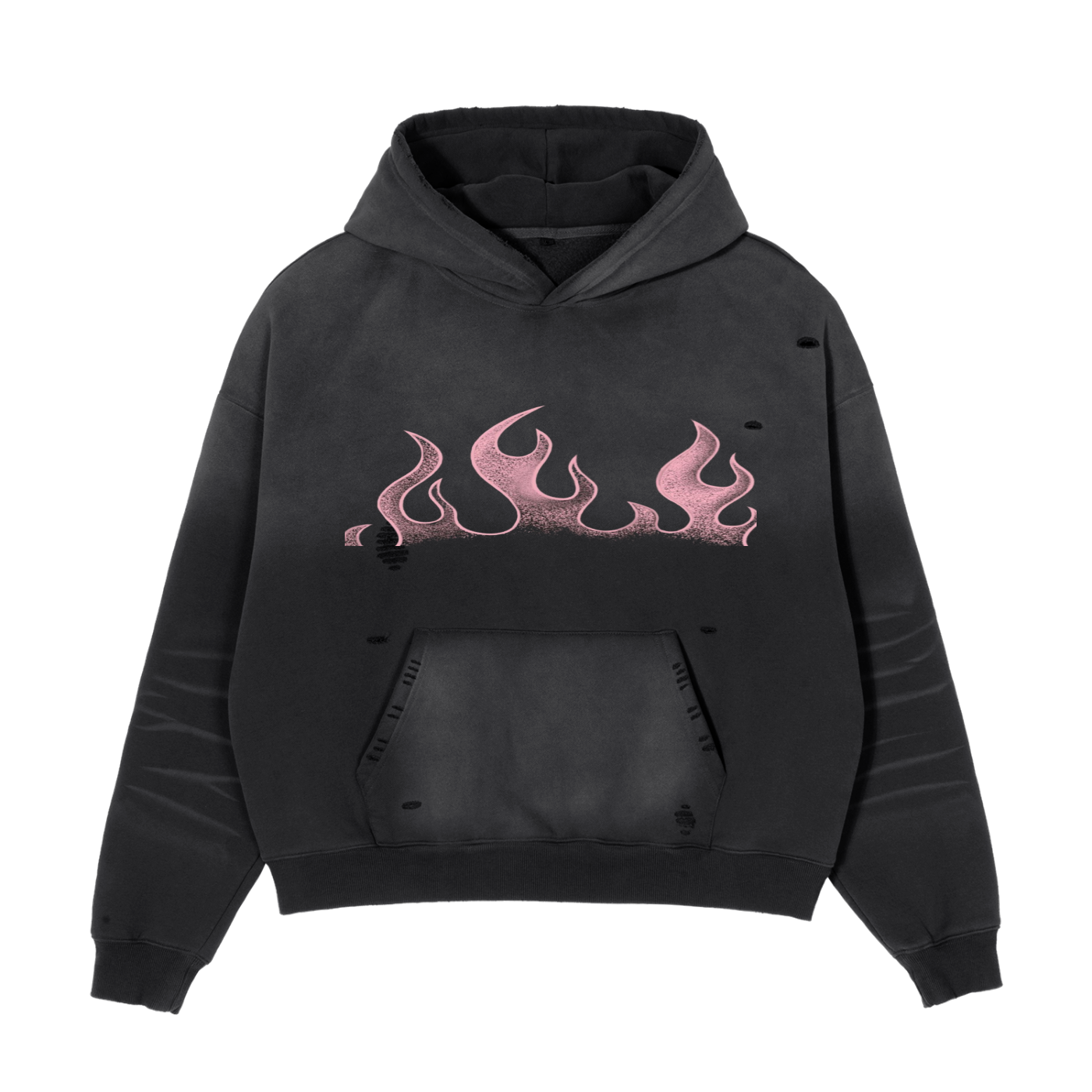 Frayed Sunfade Boxy Fleece Hoodie